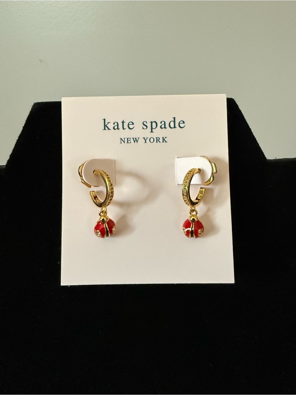 Kate Spade Nature Walk Ladybug Huggie Earrings